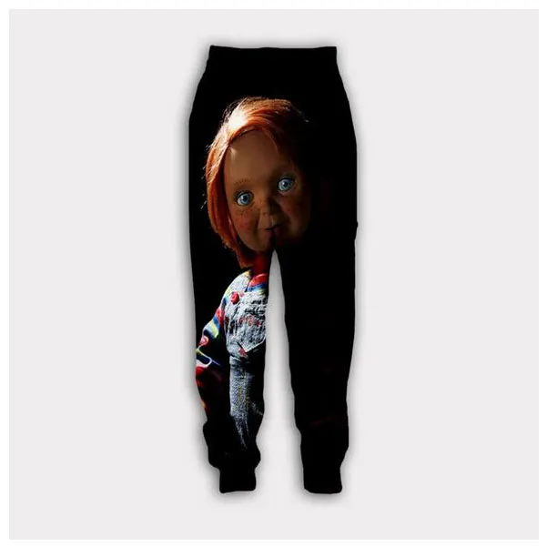 2021 Nouvelle mode Hommes / Femmes Halloween Terror Movie Chucky sweat à capuche zippé et pantalon deux pièces fun 3D global imprimé Survêtements PJ03