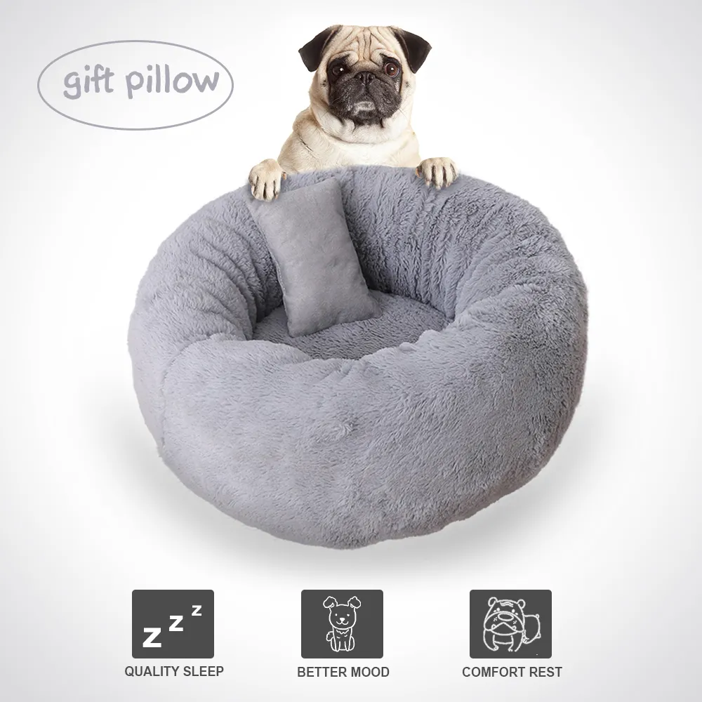Пушистые кровати для собак с подушками Pet Lounger Cushion Небольшой среду