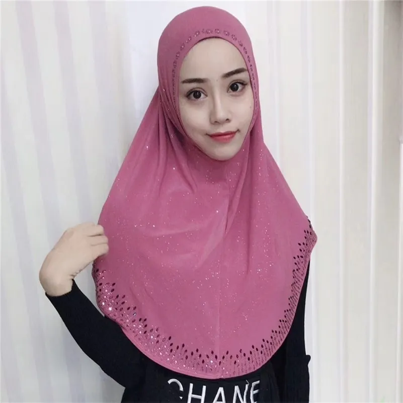 Foulard musulmano pronto da indossare Hijab Strass istantaneo Al-amira Muslima Scialle Islamico Fascia Headwarp 201224253f