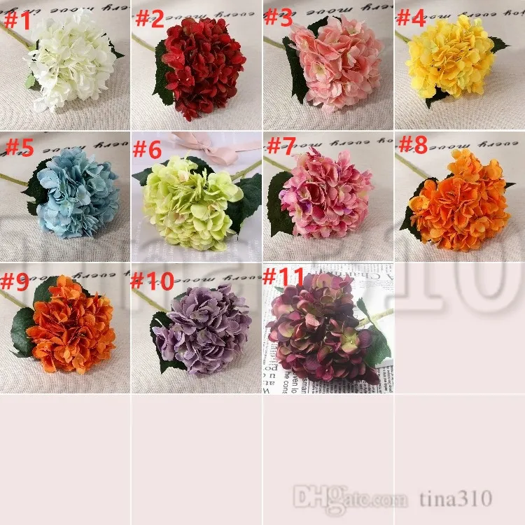 11 färger konstgjorda blommor hortensia bukett för heminredning blomma arrangemang bröllopsfest dekoration leveranser t500429