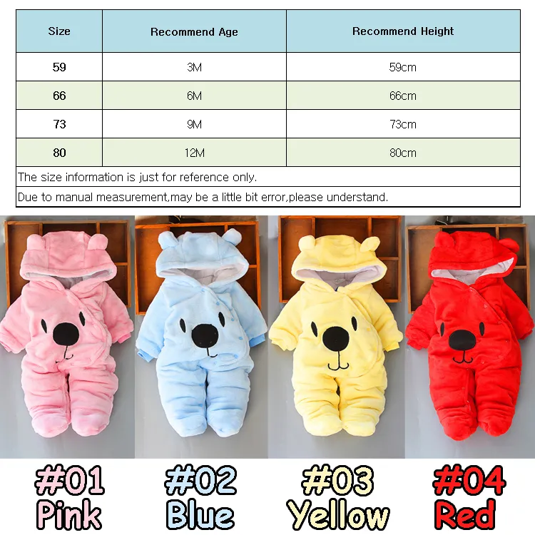 Baby Rompers Infant Boy Designer Kleidung für Neugeborene Baby Mädchen Kleidung Herbst Winter Girls Snowsanzuits Overalls 4 Farben1503251