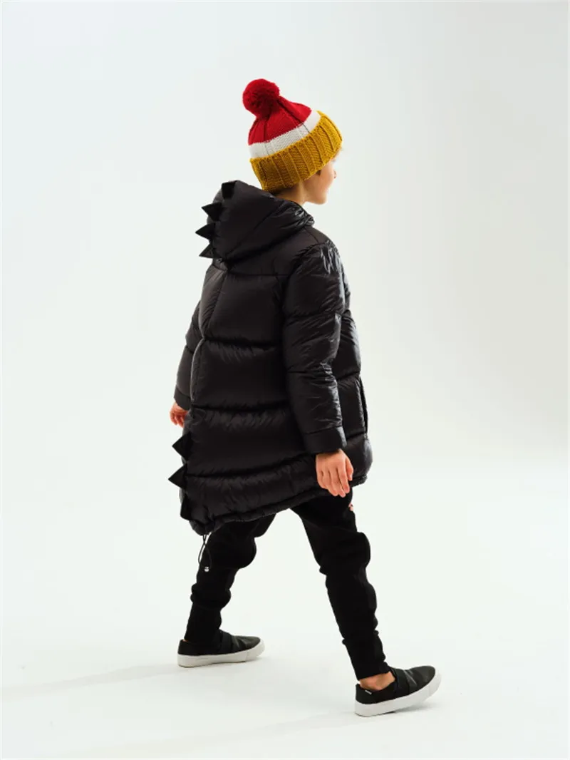 Kukukids Boys Winter Coat Roupas de moda Dinosaur Dinosaur Down Jackets Design de marca de garotas Espalhar Snowsuit Toddler Girl Outwear LJ206251738