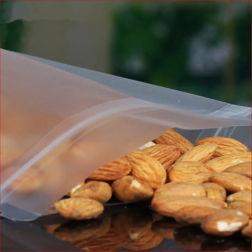Matte Stand Up Zip Lock Food Packaging Bags Clear Zipper Storage Packing Pouches Snack Nuts ZipLock Package Bags 201022273t