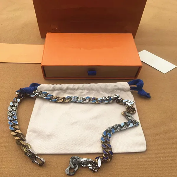 Лучший дизайн для роскошных мужских браслетов из титана и циркона 316L, цветной браслет, ожерелье с бриллиантами, Jewelry2966