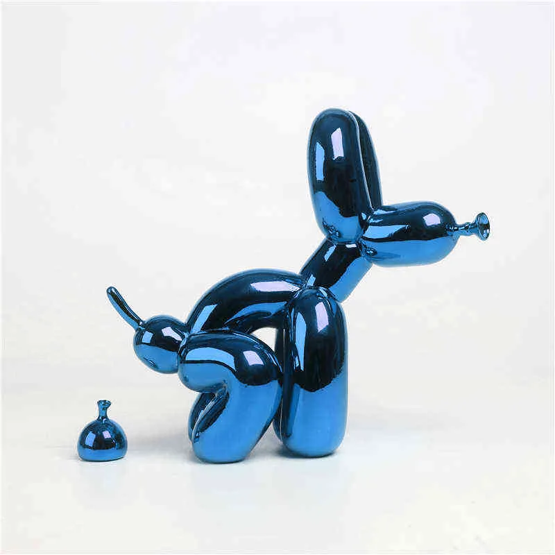 بيع جيف كونز بالون الكلب تمثال الراتنج الحيوان النحت المنزل الديكور الحرفية مكتب ديكور أسود الذهب 211229