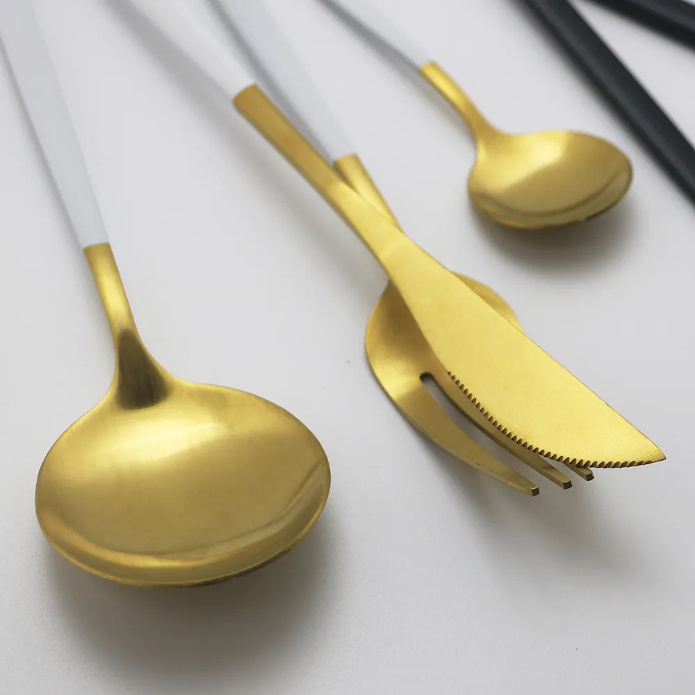 16-24Pcs-White-Gold-Matte-Dinnerware-Set-Stainless-Steel-Knife-Fork-Spoon-Dinner-Set-Kitchen-Cutlery (1)