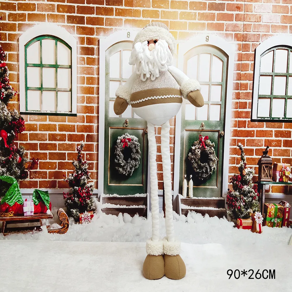 Santa Claus Muñeca de pie Decoraciones estirables Ajustable Rudolf Muñeca sin rostro Niños Regalo Juguete Navidad Elfo Decoración LJ201128