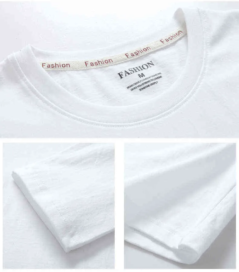 100% bawełny jesień wiosna moda mody Owczesna biała biała koszulka męska koszulka o długim rękawie dla mężczyzny TOP TEE 220118
