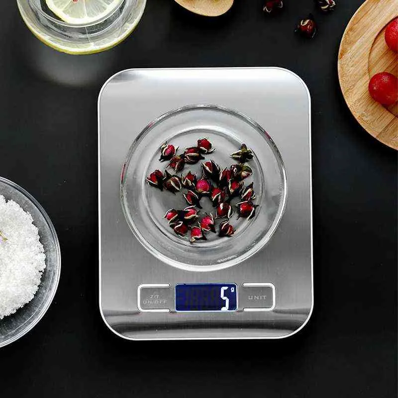 10/5Kg balance de cuisine en acier inoxydable balance alimentaire régime postal Balance mesure LCD balances électroniques 211221