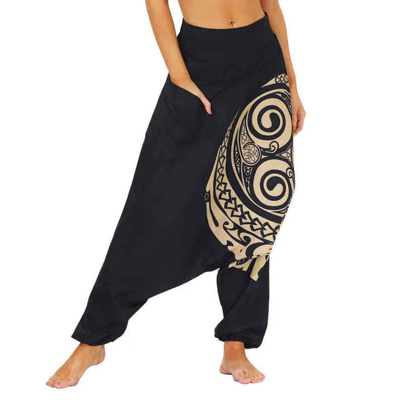 Drop Bottom Elastic Waist Loose Fit Baggy Gypsy Hippie Boho Aladdin Yoga Harem Pants for Women and Men H1221