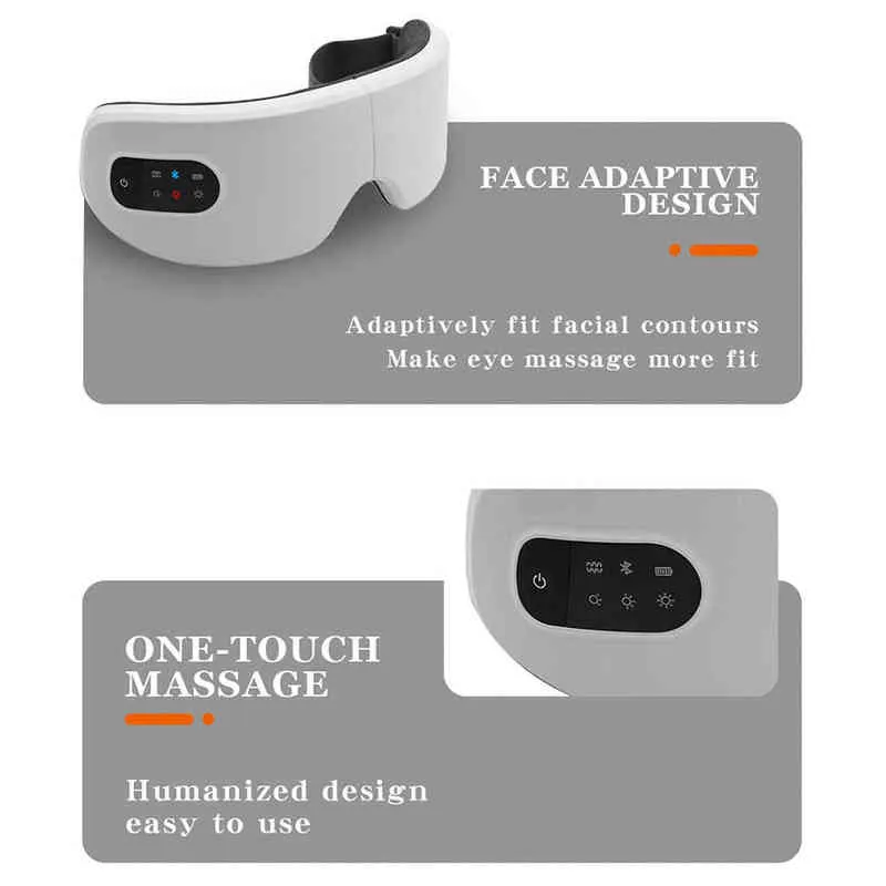 Smart 4D Eye Heating Massager Vibrator Compress Bluetooth Musice Care Anti Wrinkles Relieves Fatigue And Dark Circles 2101083014816