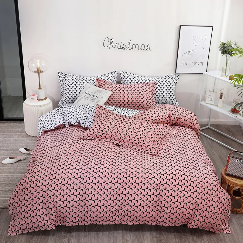 Couverture de couette nordique Ensemble floral moderne couple lit housse de couette drap de lit et taie d'oreiller ensemble de literie king size simple double LJ201015