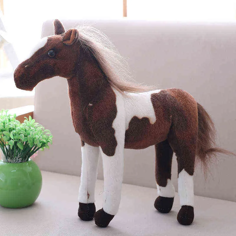 30cm 40cm Simulation cheval en peluche jouets mignon personnel animal zèbre poupée doux réaliste cheval jouet enfants cadeau d'anniversaire décoration de la maison 220209