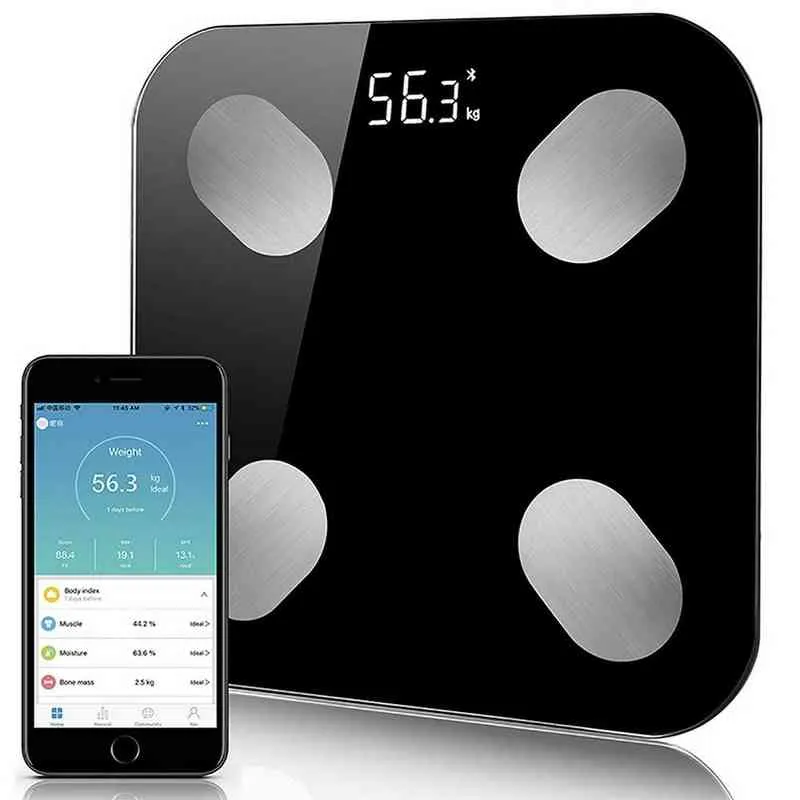 Bilancia Smart Wifi Misura del grasso corporeo Display digitale a LED elettronico Peso Bilancia da bagno Misura dell'acqua Bilance di misurazione Wifi H1229