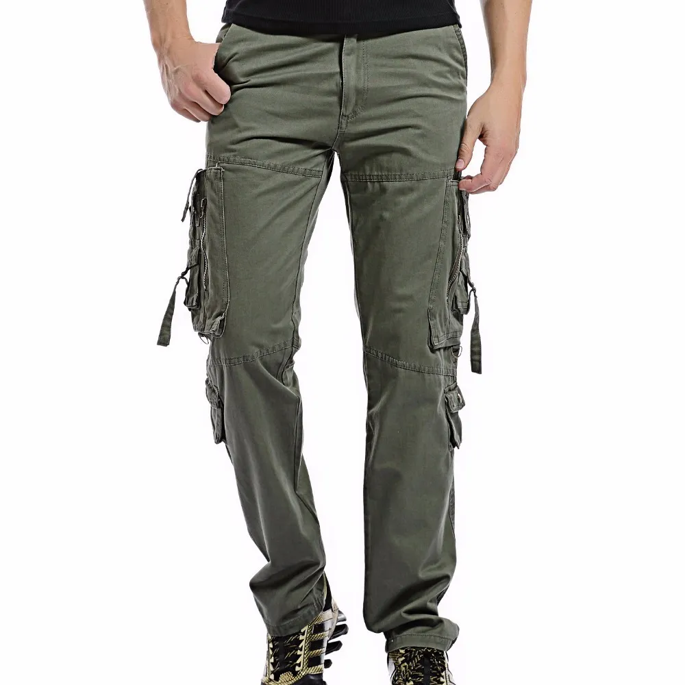 Men Cargo Pants Men Multi-Pocket Overall Male Combat Cotton Trousers Army Casual Joggers Pants Size 42 Drop 201128