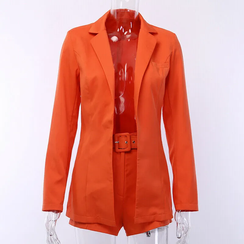 Mode femmes couleur bonbon basique Blazer manteau + pantalon Slim costume veste Blazer ensemble X0923