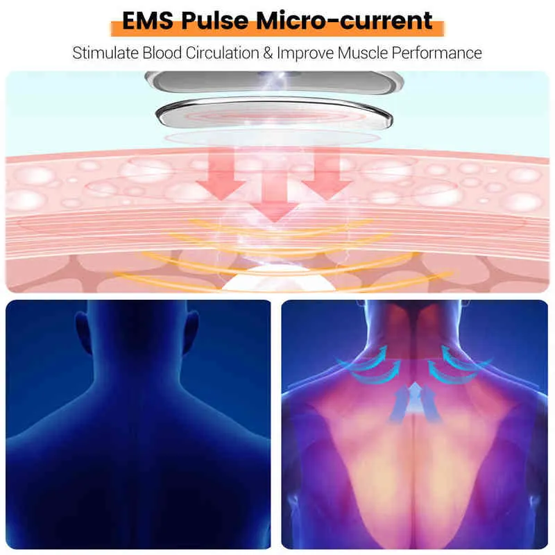 4/6 Patches Masażysta Neck 4 Tryby Micro-Current Smart EMS Puls Ogrzewanie Terapia Tracter Cervical Narzędzie do opieki zdrowotnej 220121