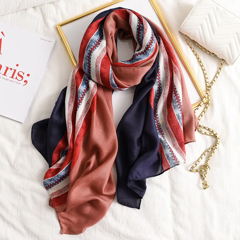 Nowa marka projektowa Spring Women Scalf Fashion Print Drukuj Bawełniane bawełniane szaliki szaliki dla damskich szali i opakowania paszmina stoli y2010078112709
