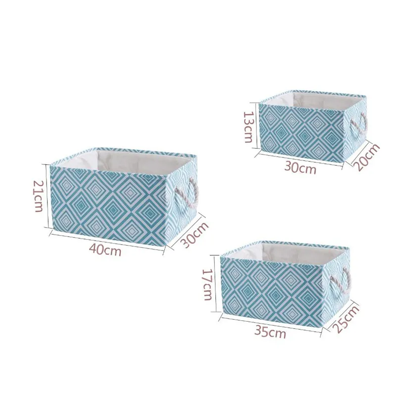 Cube Canvas Fabric Storage Basket Roupas dobráveis Caixa de armazenamento para vestuário para roupas íntimas de roupas de roupas