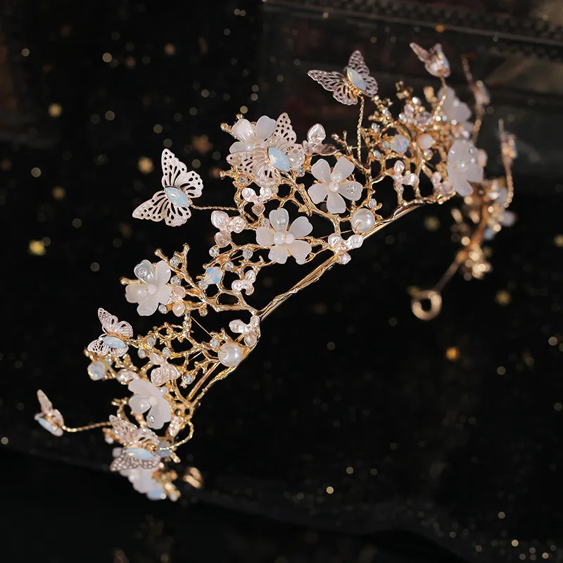 Baroque Vintage Gold Leaf Bridal Tiaras Crown Crown Crowns Crowns Crowns Couronnes Accessoires pour cheveux de mariage 220223