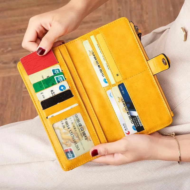 Lange Brieftasche Frauen 2020 Neue Einfache Multifunktionale Klapp Karte Brieftasche Damen Kupplung Monederos Para Mujer Monedas Y Tarjetas284k