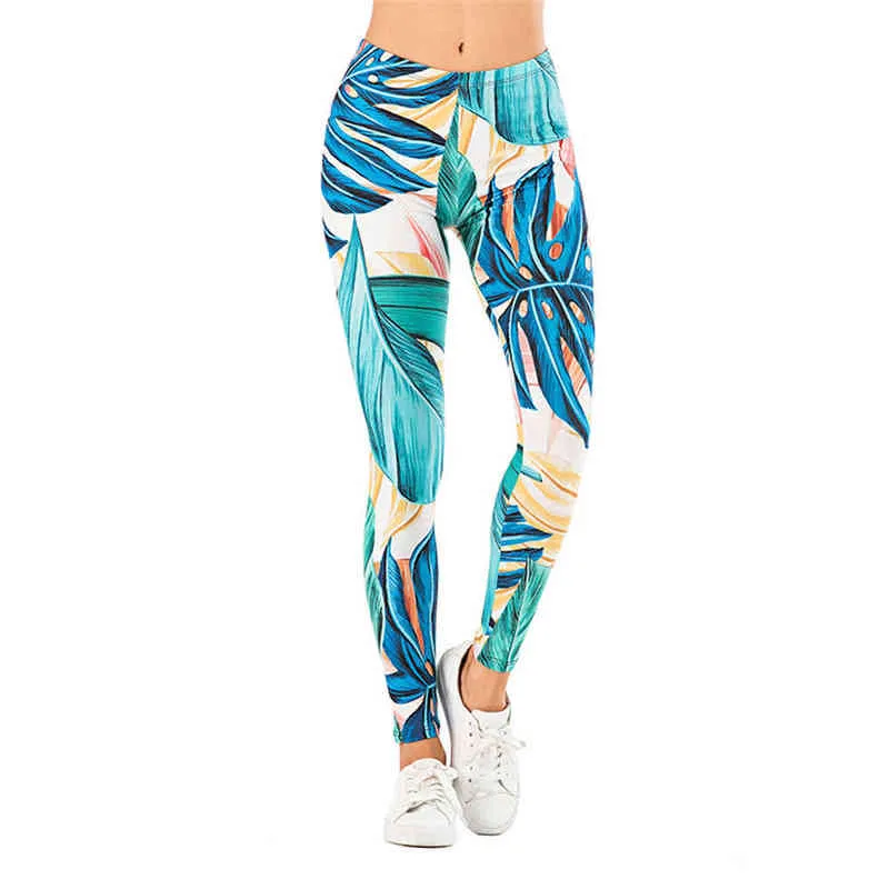 Leafs Sexy Taille Haute Legging Anti Cellulite Slim Élasticité Push Up Fitness Gym Legging Pantalon Empilé 211221