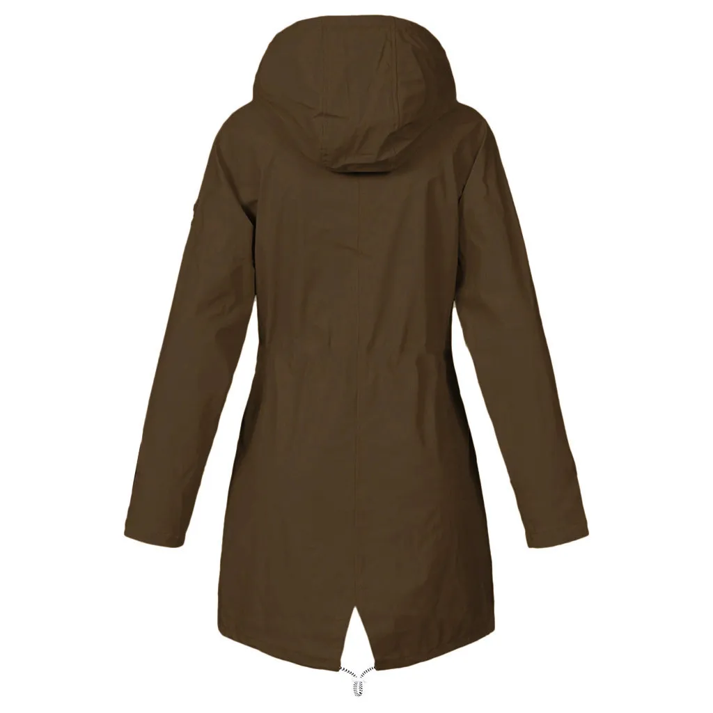 JAYCOSIN Frauen Herbst Langarm Mantel Fleece Frauen Regenmantel Übergangsjacke Sunset Lange Herbst Winter Regenmantel Mantel Jacke 201202