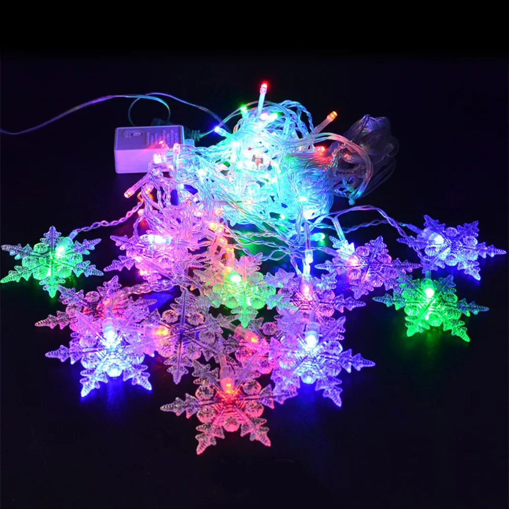 3.5M 96 LED Luci tende natalizie esterni Fiocco di neve LED String Light Garden Home Decor Luce natalizia LED Curtain Light D30 201203