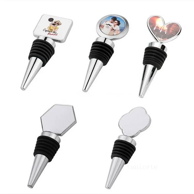 Bar Produkty Sublimacja Butelka Wino Kojawiki Bar DIY White Puste Plug Mutiple Kształty Kreatywny Prezent T2I53302