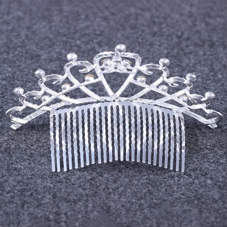 Diamond Heart Crown رأس الرأس Crystal Bride Tiara Comb Combed Wedding Birthday Party Massion Modern Will and Sandy