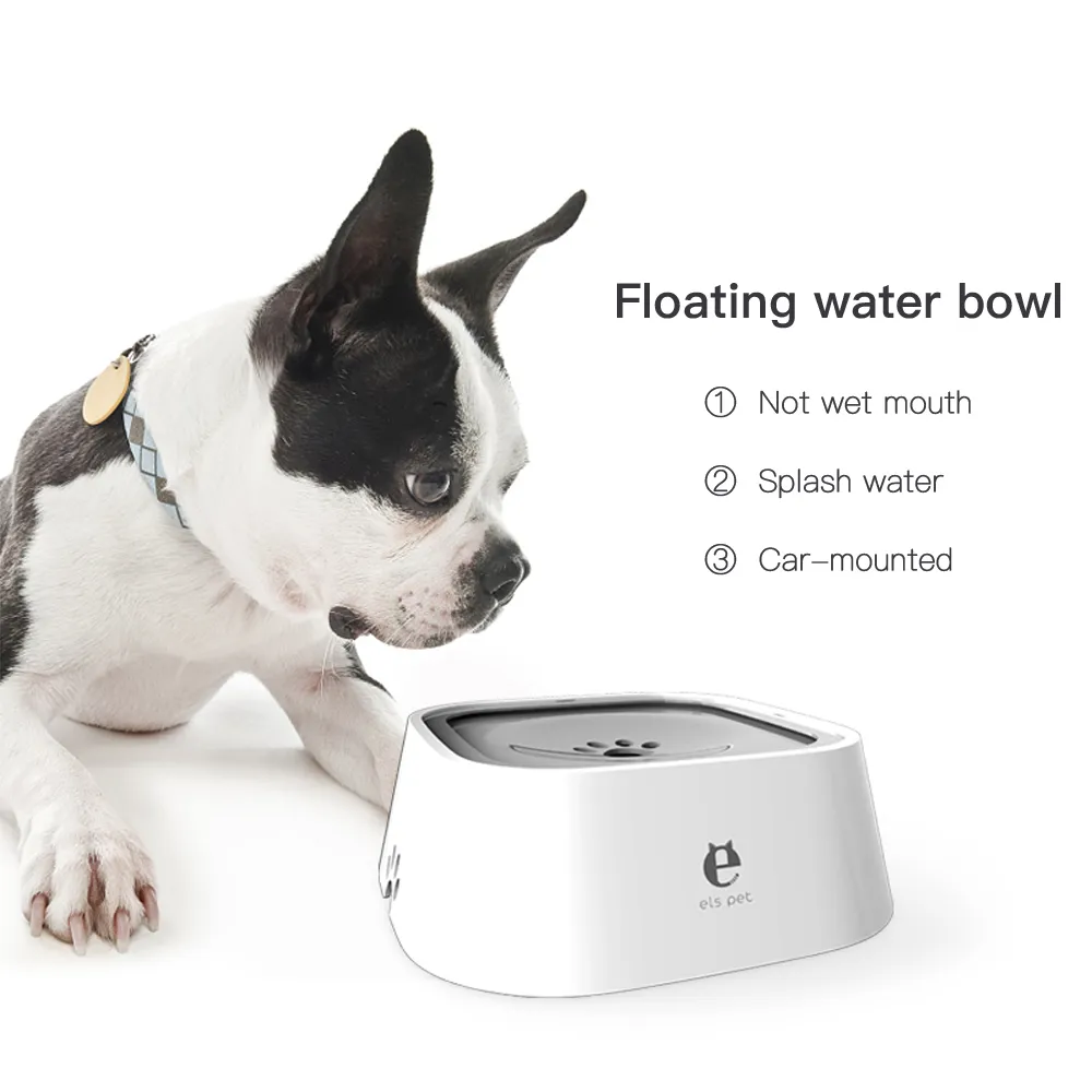 1.5L Pet Dog Water Bowl Portable Floating Not Wetting Mouth Cat No Spill Feeder Dispenser Fountain Y200917