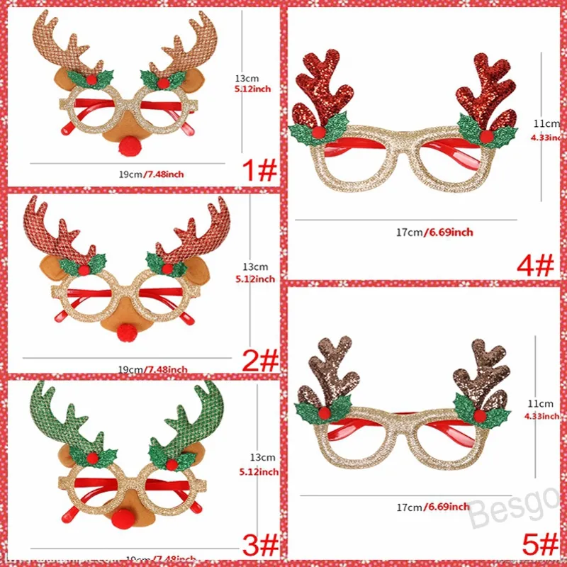 Kerstbril Frame Antlers Cat Ears Bril Frames Festival Cosplay Party Eyewear Ornament Xmas Decoration Supplies BH4340 TYJ