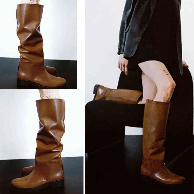 Chaussures habillées Rizabina taille 34-43 femmes bottes au genou en cuir véritable plate-forme hiver pour femme 2022 fourrure chaude longue bureau dame chaussures 2 9