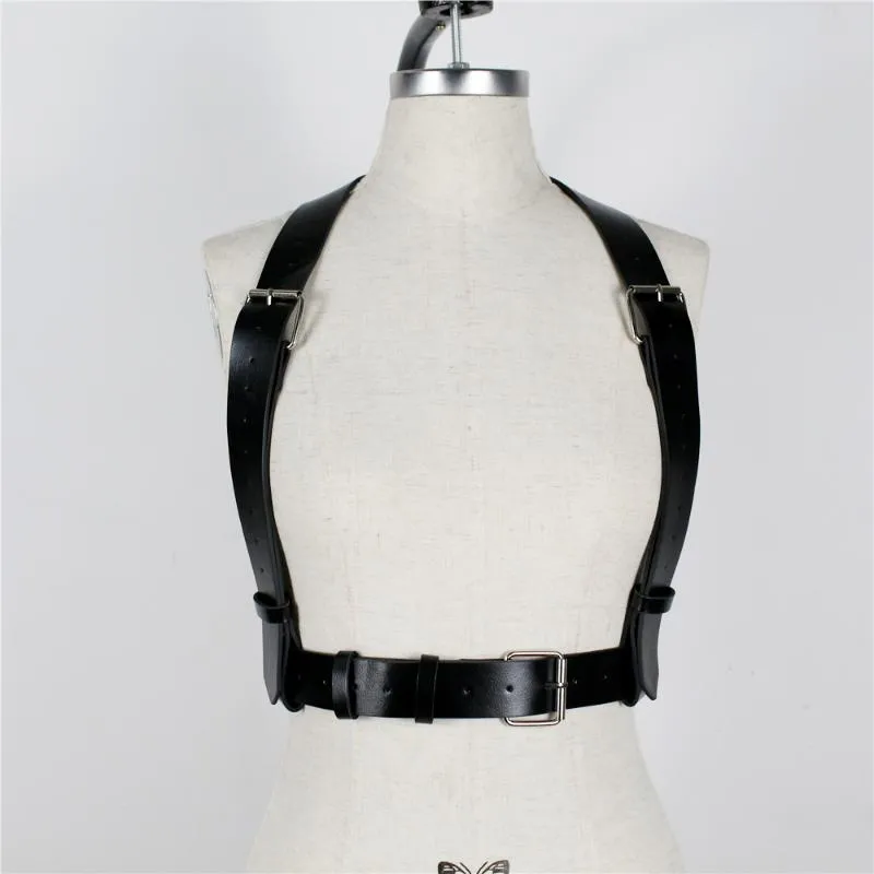 Bälten Uyee Pu Leather Sexy Belt underkläder för vuxen justerbar kropps bondagsbur Bh Harness Suspender Rave midja bred band LB-0092982