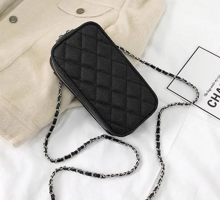 2020高品質の本物の革マルチカラーファッションガールズハンドバッグミニチェーン財布財布クロスボディバッグ電話ケース携帯電話246D