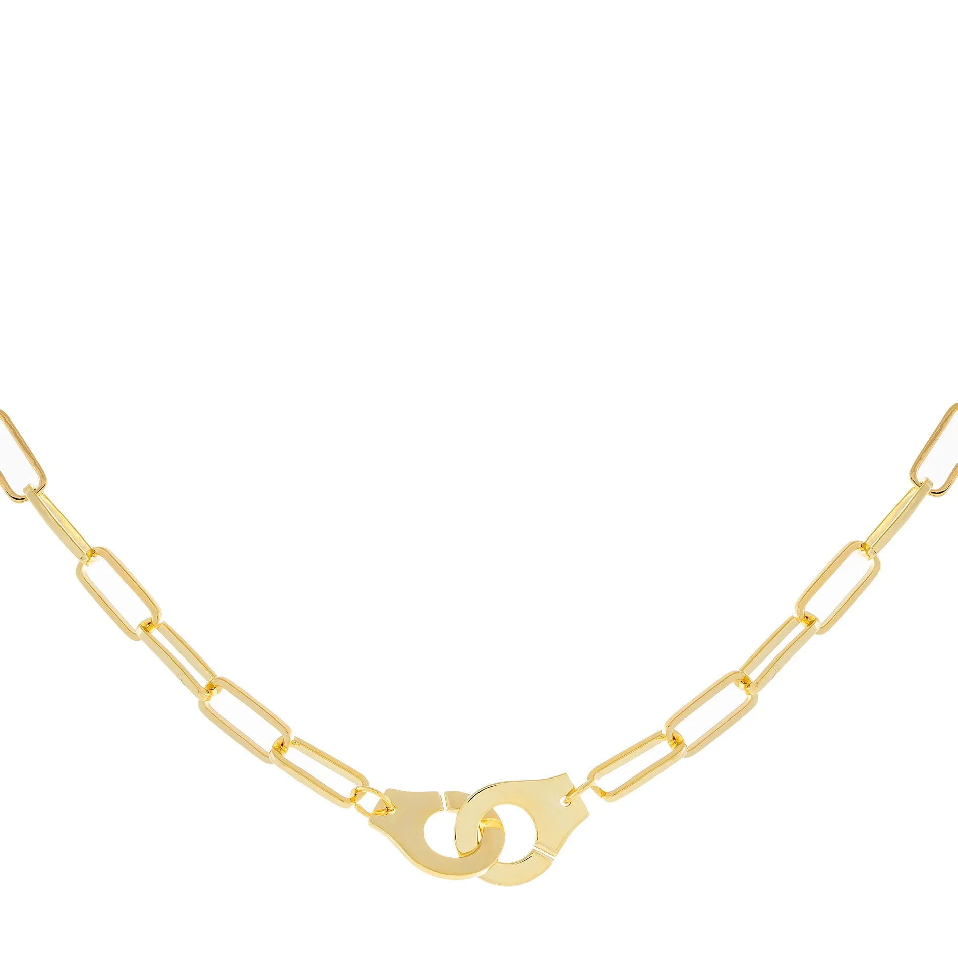 Bijoux en argent sterling 925 et Vermeil, grande chaîne à maillons ouverts pour femmes européennes, collier manchette à main 9335644