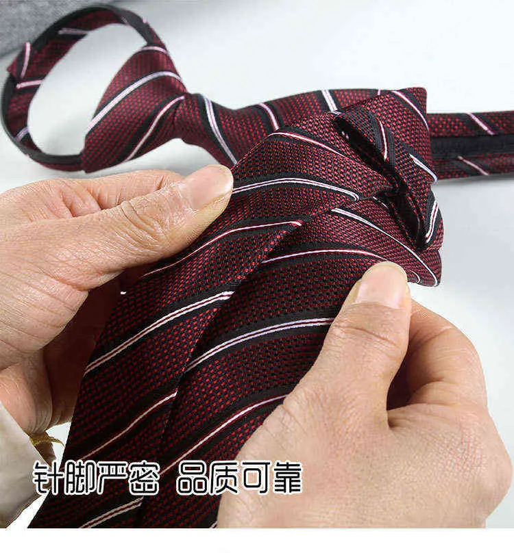 Nya paisley dragkedja för män 8 cm nack slips solid randiga polka prickar silkeslippar mäns automatiska blixtlås slips blå lata band y1229