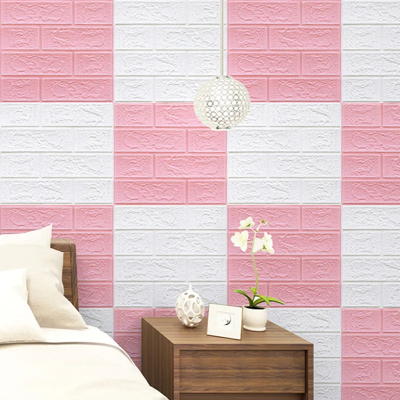 Wallpapers 3D Brick Stickers DIY Decor Self-Adhesive Waterproof paper for Kids Room Bedroom Sticker 220217