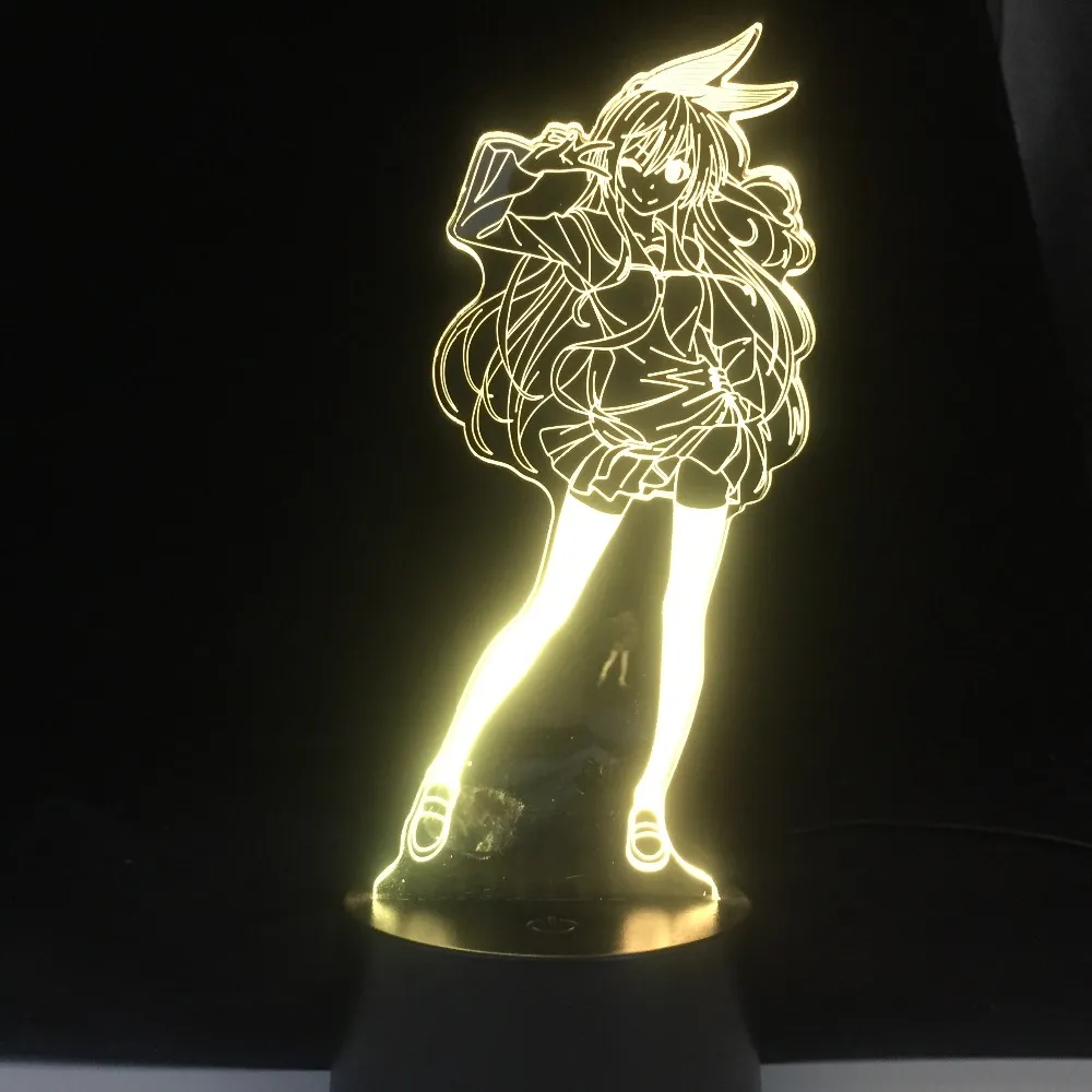 Cute Japanese Waifu 3D Night light Anime Lamp Yumeko Jabami From Kakegurui Compulsive Gambler Decor USB Nightlight Drop297p