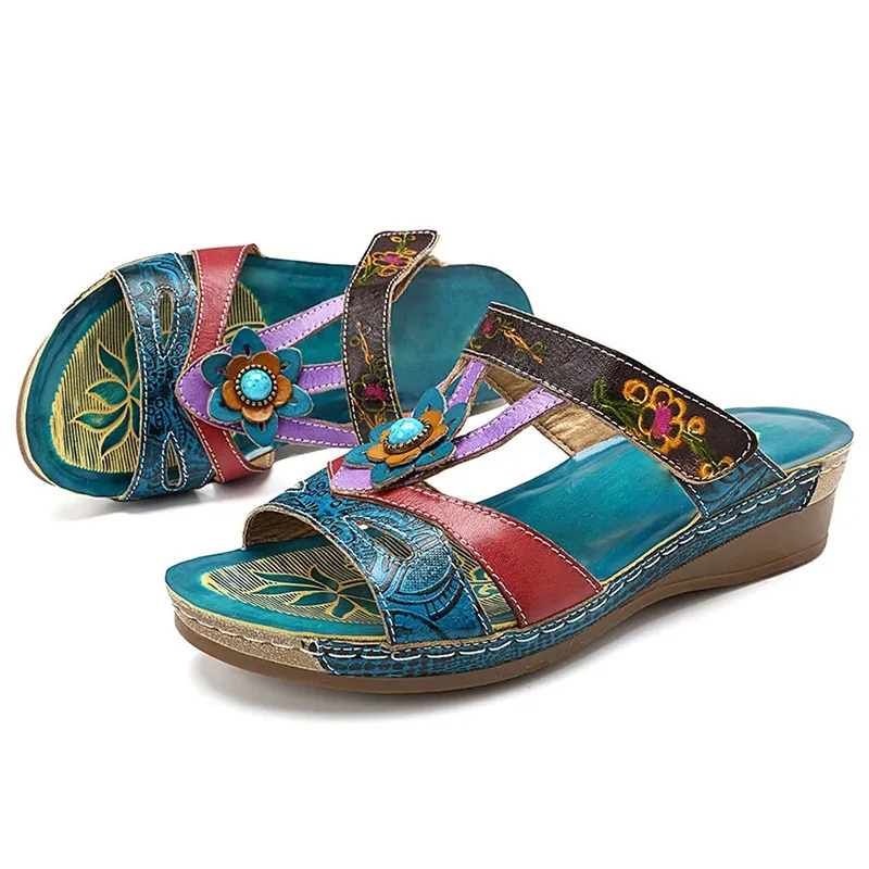 Ethnic wind top flower sandals