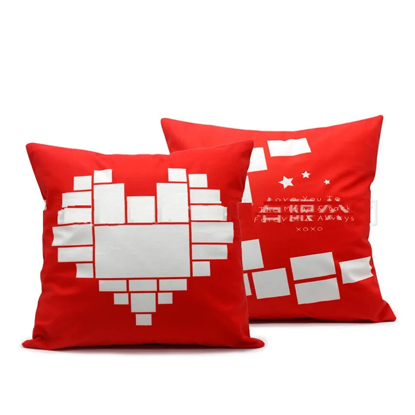 40 * 40 cm sublimazione federe cuscini in bianco nero cuore rosso luna foto fai da te stampa termica a caldo festa federe cuscini di Pasqua H11901