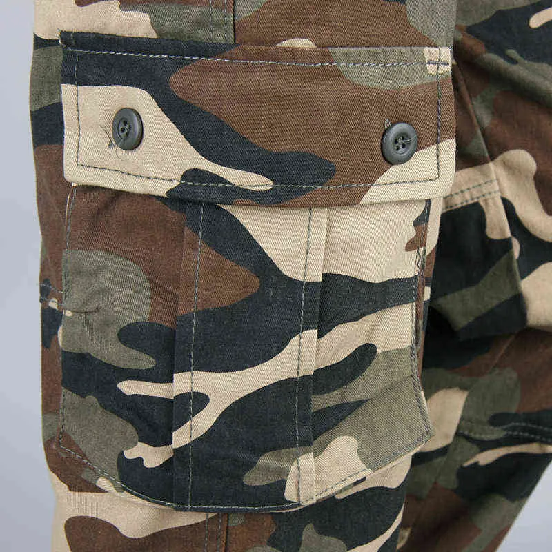 Camuflagem camuflagem camo cargo calças homens casuais multi-bolsos folgose combate solto calças militares exército calças táticas militares hombre 44 h1223