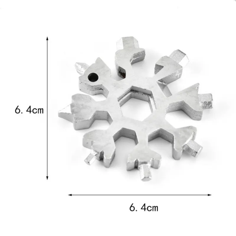 Multi -functie Handgereedschap Sneeuwvlok Toolkaart Roestvrij stalen schroevendraaier Sleutel Draagbare buitenwandeling Camping Tool Drop Ship