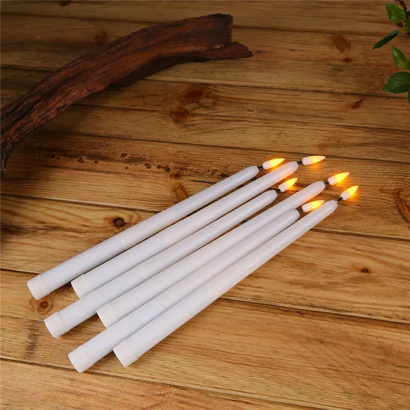 Pacote de 12 velas de led de LED remotos brancos quentes de velas LED de plástico realista de 11 polegadas de 11 polegadas de marfim de 11 polegadas de ilhé