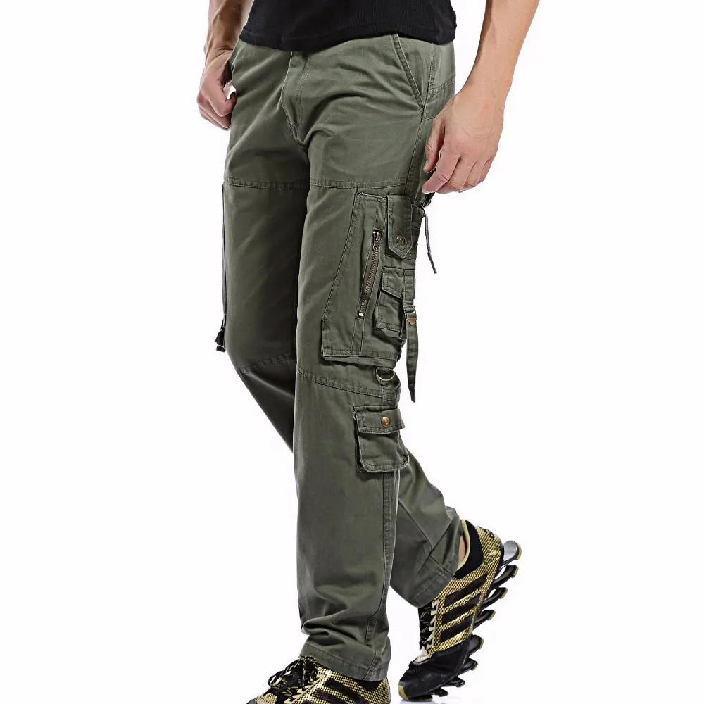 Men Cargo Pants Men Multi-Pocket Overall Male Combat Cotton Trousers Army Casual Joggers Pants Size 42 Drop 201128