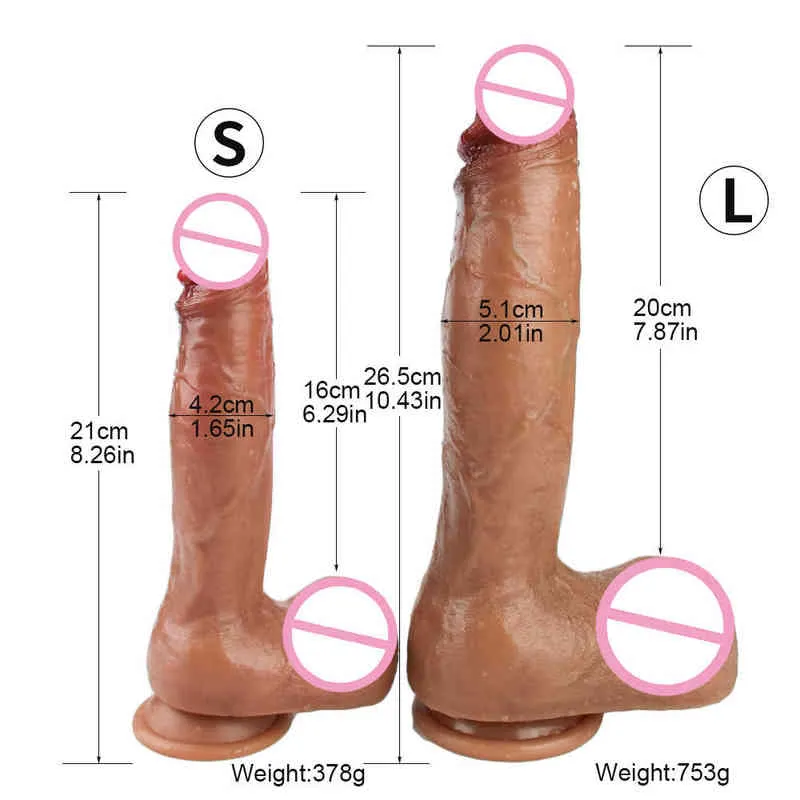 NXY Dildos Gagu Realistic Silicone Dildo Sex Toys for Woman com Ventosa G Spot Stimulator Masturbação Feminina Penis Dick Sexy Products 220105