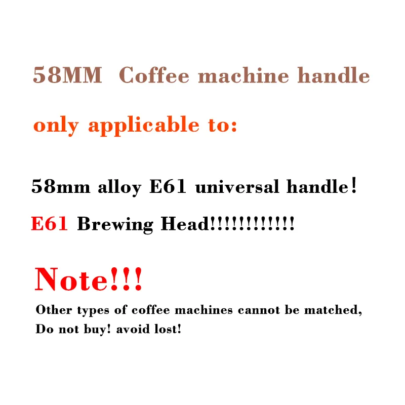 58MM Acciaio inossidabile Doppio orecchio Macchina caffè Manico Filtro senza fondo Portafiltro Universale in legno E61 Espresso Tools 220217