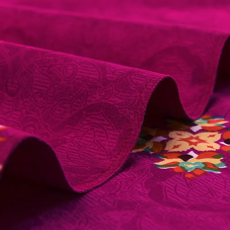 set lenzuolo colorato set biancheria da letto fiore rosso copripiumino lenzuolo set federe biancheria da letto re regina formato europeo C1020276e