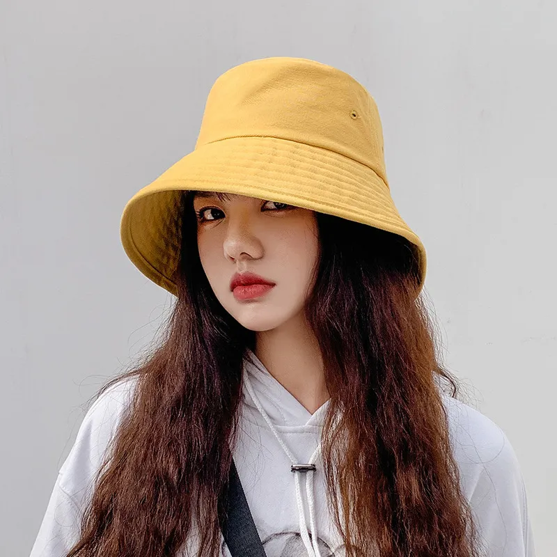 Cokk balde chapéu feminino verão coreano pescador chapéu preto proteção solar casual senhoras chapéus estilo japão panamá boné gorros topo plano 2252r