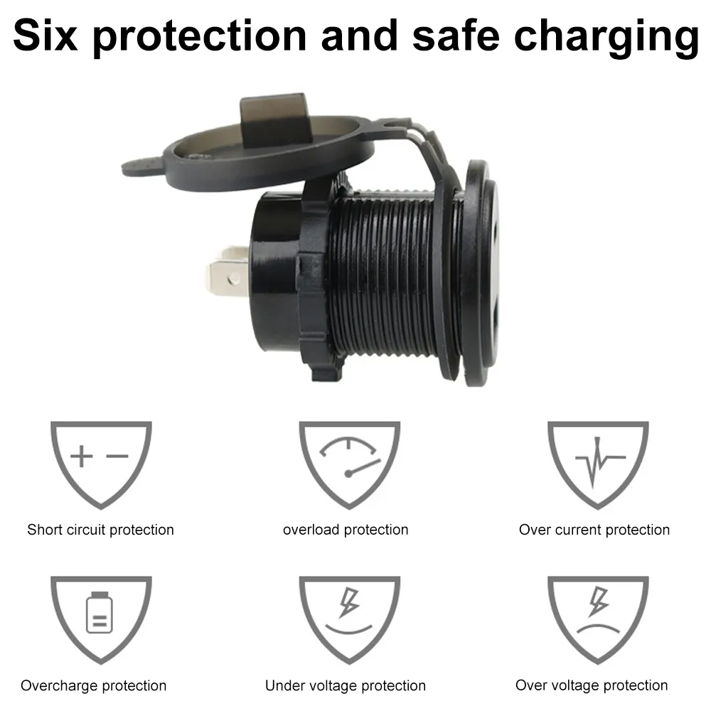 QC 3.0 USB-oplader met schakelaar Socket Power Display Outlet Adapter Telefoon Waterdichte Truck Boot voor 12V 24 V Auto RV Motorfiets